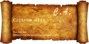 Czitrom Aliz névjegykártya
